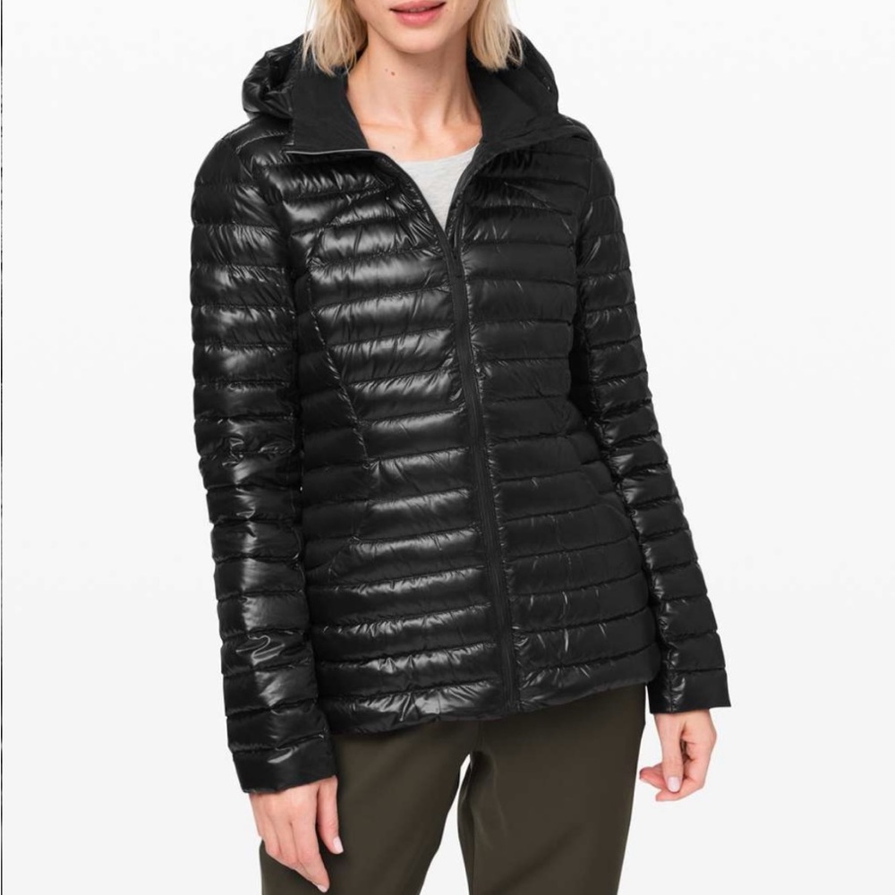 EUC Lululemon Pack It Down Jacket Black Shine 6